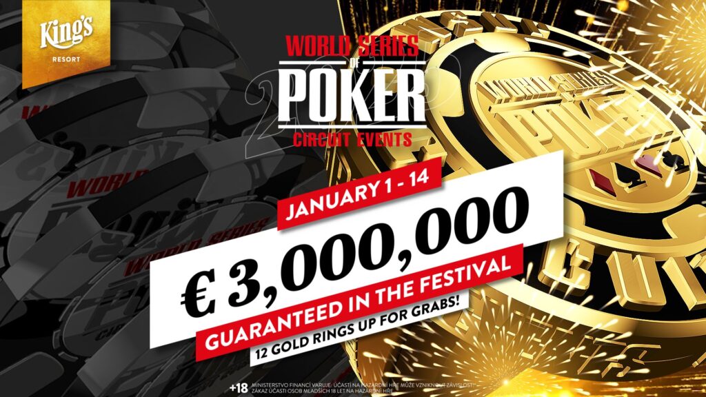 Ein Bild von einem Pokerspieler, der zwei Könige (Kings) hält, während er an einem Tisch bei der World Series of Poker Circuit (WSOPC) im Januar 2025 spielt.