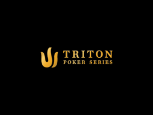 Ein stilisiertes Logo von Triton, bestehend aus einem stilisierten Hai, der über einem stilisierten Wellenmuster springt.