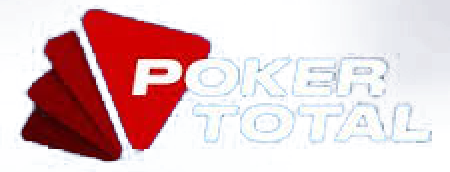 Ein stilisiertes Logo mit dem Text "PokerTotal" in moderner Schriftart und einem stilvollen Design in den Farben Blau und Grau.