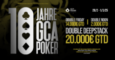 Ein Jubiläumsbild für 10 Jahre GCA, das eine große goldene Zahl "10" vor einem abstrakten Hintergrund zeigt.