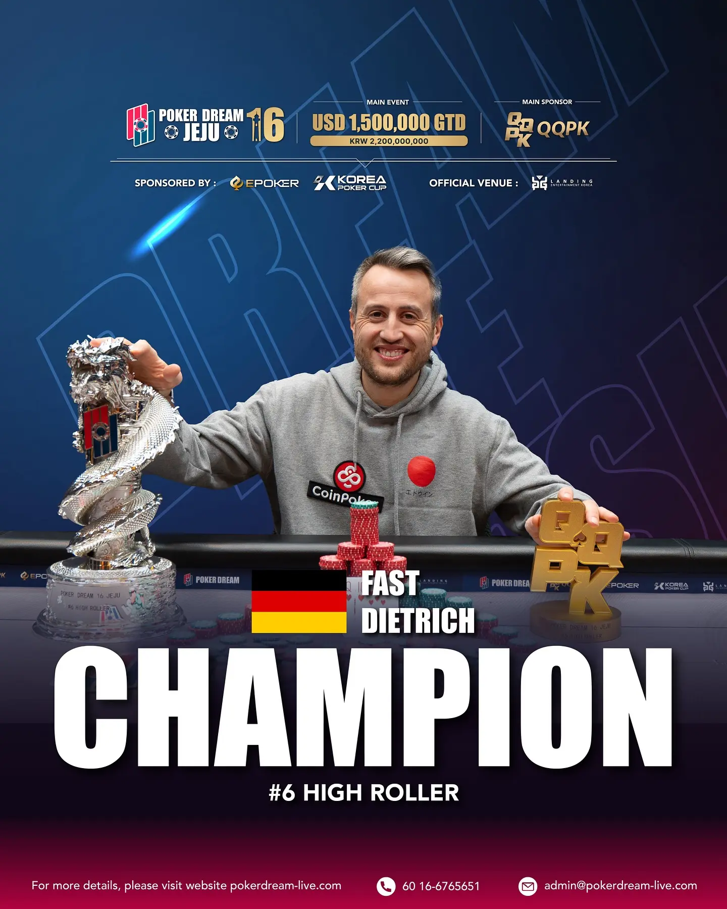 Dietrich Fast Poker Dream Jeju 16 High Roller
