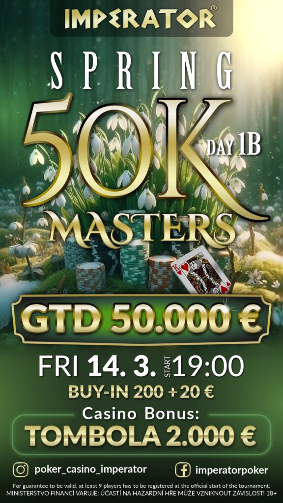 Ein professionelles Pokerturnier mit mehreren Spielern an einem Tisch, die Karten halten und konzentriert auf ihre Hände schauen. Im Hintergrund sind Zuschauer zu sehen, die gespannt das Spiel ver