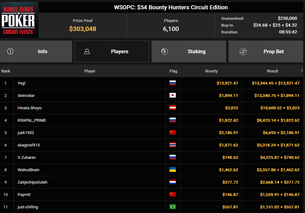 Ein Screenshot der PokerCraft-Abgeschlossenen Turniere-Seite auf Mozilla Firefox, die Statistiken zu abgeschlossenen Pokerturnieren zeigt.