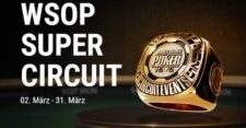 Ein Bild eines Pokertisches während eines Online-Pokerturniers der WSOP Super Circuit auf GGPoker. Die Spieler sind als Avatare dargestellt und kämpfen um den Sieg.