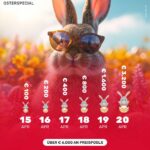 Ein bunter Osterkorb gefüllt mit Spielkarten und Pokerchips auf einem grünen Hintergrund.