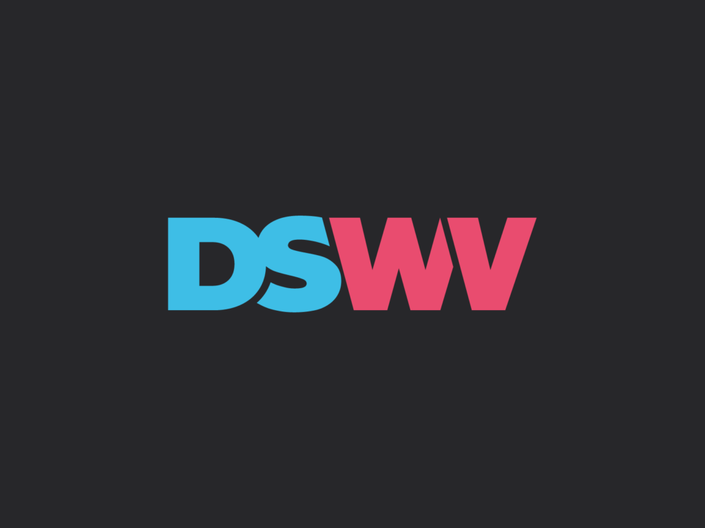 Ein stilisiertes Logo des Deutschen Sportwettenverbandes (DSWV) mit den Buchstaben "DSWV" in blau und weiß.