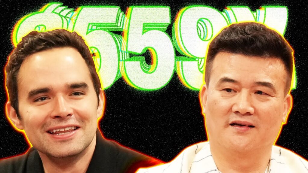 Zwei Männer sitzen an einem Pokertisch im Hustler Casino. Alan Keating und Peter Wang spielen um einen Pot im Wert von 559.000 US-Dollar. Beide sind konzentriert und zeigen keine Emotionen.