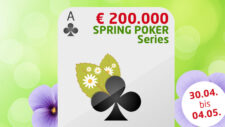 Ein bunter und dynamischer Teaser für die Frühjahrsserie 2025, der verschiedene Pokerchips und Spielkarten in lebendigen Farben zeigt.
