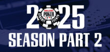 Ein Banner für die Einführung des WSOP Circuit Schedule Launch. Es zeigt das Logo des World Series of Poker Circuit und verschiedene Pokerchips in den Farben Rot, Blau und Grün. Im Hintergrund sind Spielkarten zu